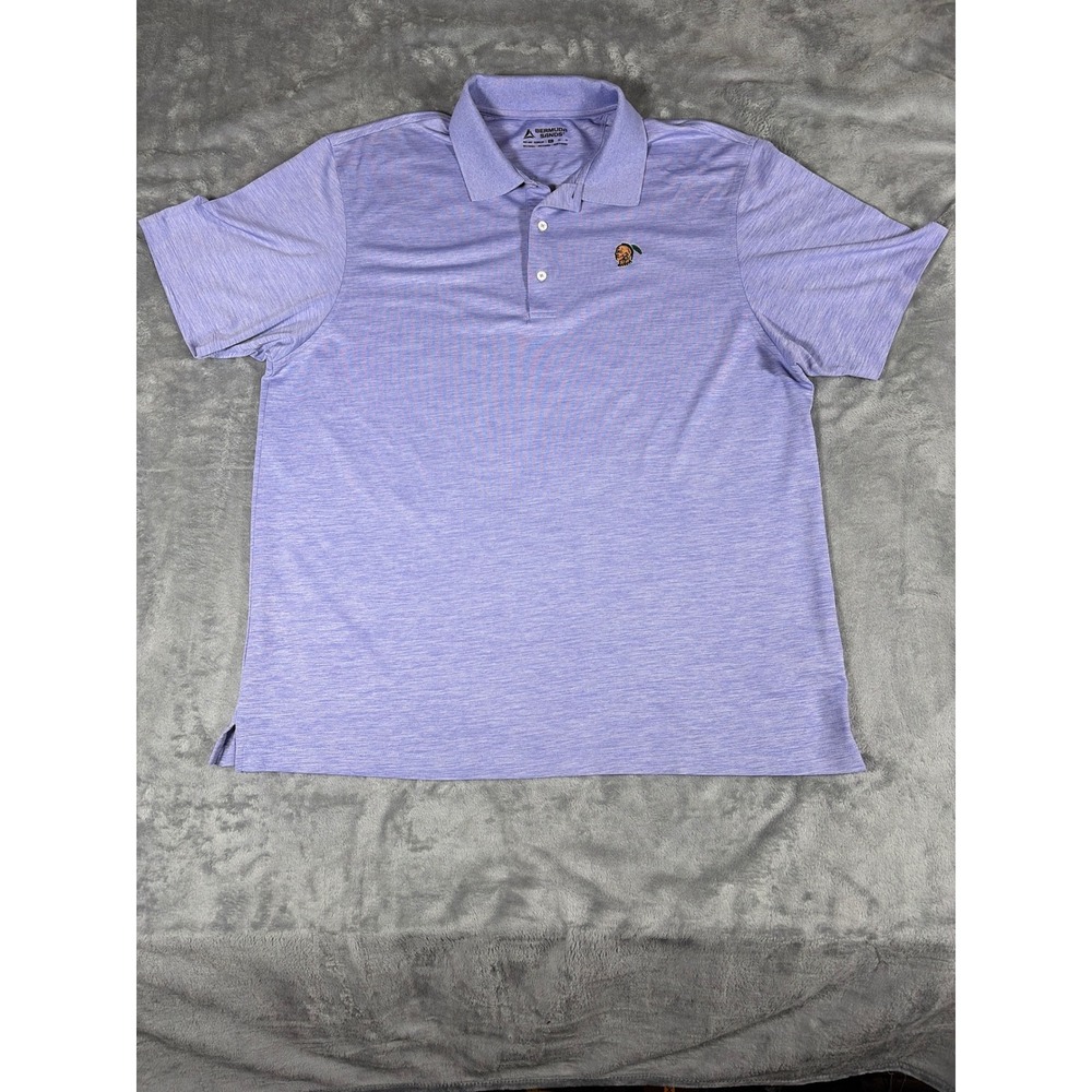 Bermuda Sands Mens XL Purple Heathered Wick Away Performance Polo Shirt